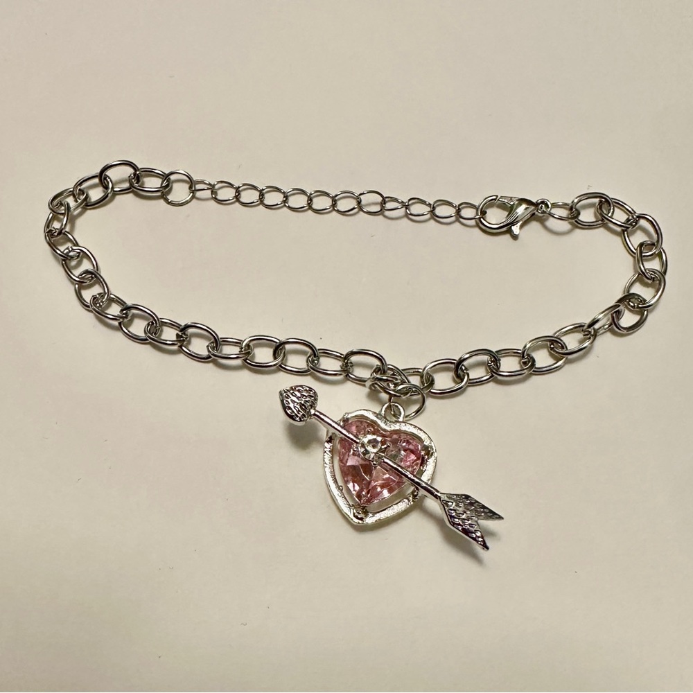 Silver Heart Arrow Bracelet